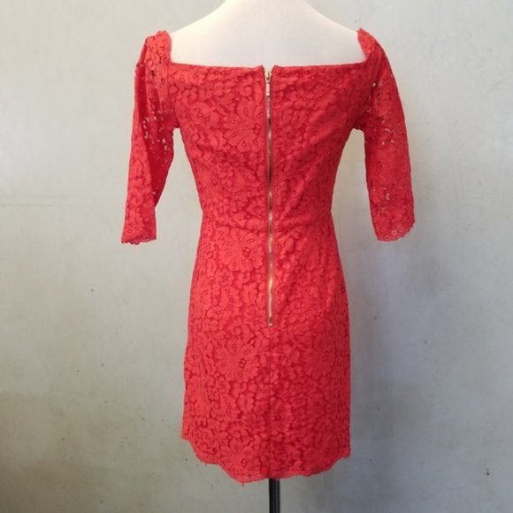 Marciano by Guess Red lace mini dress size 2 (S23) - Picture 3 of 6